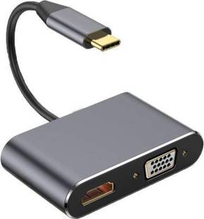 Tobo USB Type C Cable 2 A 0.2 m TV-out Cable USB C to 4K HDMI VGA Adapter 4-in-1 USB 3.0 Charging