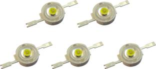 Wizzo (Pack of 5 Pieces) 3W Super Bright White SMD LED Diode Chip Light Bulb Lamp for Science Projects DIY Hobby Kit Torch, Flashlights, Warm White Light Electronic Hobby Kit