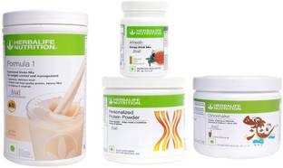 HERBALIFE FORMULA1VANILLA +FRESH PEACH+ DINOSHAKE CHOCOLATE PROTIEN POWDER 200G + A Nutrition Drink