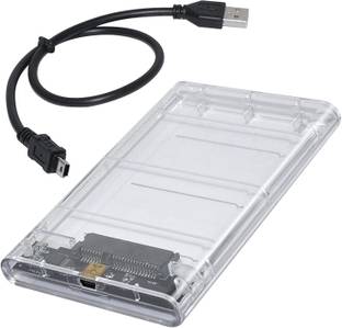 Etzin 2.5 inch Transparent USB 2.0 External Hard Drive Enclosure (Transparent) 2.5 inch SATA hard driv...