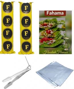 FAHAMA MAGIC COIL , PAAN RAS FLAVOR , CHIMTA , FOIL PAPER COMBO Hookah Charcoals