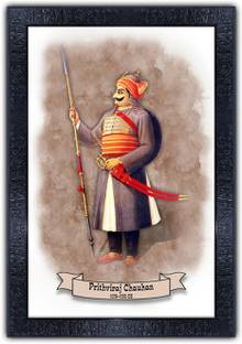 pnf Prithviraj Chauhan painting art Wood Frames with Acrylic Sheet (Glass)p-171 Digital Reprint 19 inch x 13.5 inch Painting