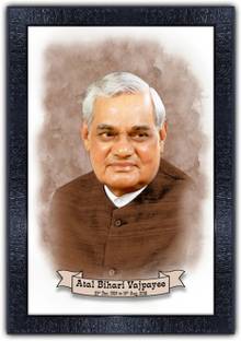 pnf Atal Bihari Vajpayee painting art Wood Frames with Acrylic Sheet (Glass)p-163 Digital Reprint 14 inch x 10 inch Painting