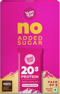 Yogabar No Added Sugar Protein Bar |Double Chocolate Pack of 6 | Protein Bars
