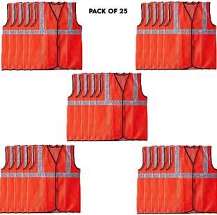 LAXMI Safety Jacket Orange (Pack of 25) Safety Jacket