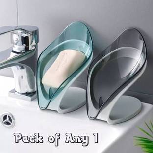 royal enterprise Portable Leaf Shape Soap Stand Without Drilling Container [pack od 1]