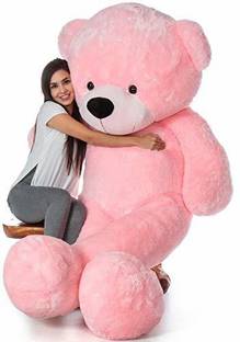 NP Toys 4 Feet Teddy Bear with Neck Bow (Pink_4 Feet)  - 122 cm