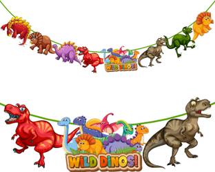 ZYOZI Dinosaur Birthday Banner, Dinosaur Party Supplies Decorations Banner