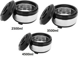 Flipkart SmartBuy Roti Box |Hot Pot| Pack of 3 Serve Casserole Set (2500 ml, 3500 ml, 4500 ml) Pack of 3 Thermoware Casserole