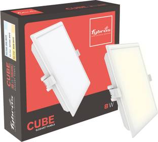 Fybros 8 Watt 100mm Cut Size Warm White Cube LED Panel Light 8w Square (Pack of 1) Recessed Ceiling Light Ceiling Lamp