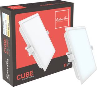 Fybros 8 Watt 100mm Cut Size Cool White Cube LED Panel Light 8w Square (Pack of 1) Recessed Ceiling Light Ceiling Lamp
