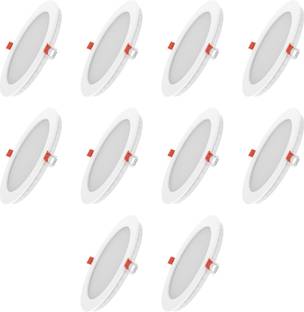 Fybros 3 Watt 70mm Cut Size Warm White Faro LED Panel Light 3w Round (Pack of 10) Recessed Ceiling Lamp