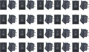 KCD 20Pcs 2 Pin Snap Rocker Toggle SPST Switch Black On/Off Ac 250v/6A 125v/10A Electronic Components Electronic Hobby Kit