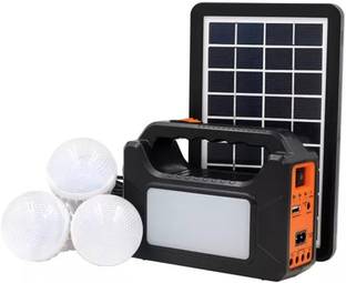 Smuf LED Portable Solar Inverter + 3 Bulb + Plate + Mobile Charging Cable 8 hrs Flood Lamp Emergency Light