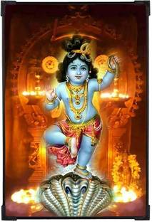 FURNATO Home Decor | UV Coated MDF Shree Krishna Picture Painting Digital Reprint 12 inch x 8 inch Painting