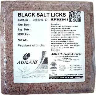 ADILAID Premium Black Salt Lick Block For Goat & Sheep (Pack of 1 Block) Pet Health Supplements