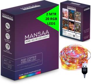 MANSAA 20 LEDs 2.01 m Multicolor Steady String Rice Lights