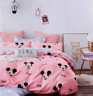 VORDVIGO 220 TC Cotton Queen Cartoon Flat Bedsheet