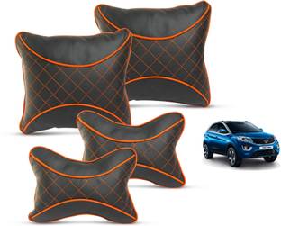 MOCKHE Red Leatherite Car Pillow Cushion for Tata