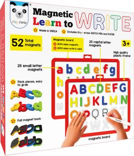 PLAY PANDA Learn to Write Capital & Small Letters with Wipe Magnetic Board