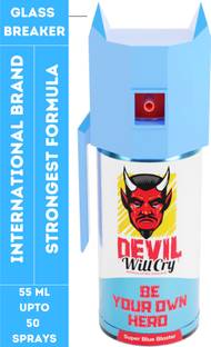 Devil Will Cry Pepper Safety Device Blue with glass breaker cap and holster 55ml, 50 shots Pepper Stream Spray