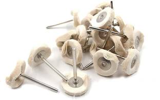 uptodatetools 1/8inch Shank Round White Polishing Buffing Cloth Rotary Bit Set