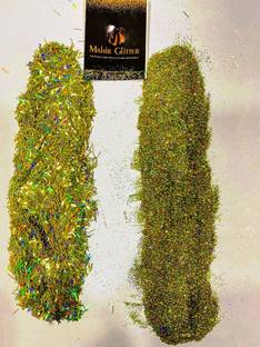 Mahir Glitter Lemon Rainbow Glitter & Fiber Specially for Nail Art & Makeup 10 gm each