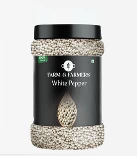 Farm & Farmers Organic White Pepper Whole | Safed Mirch Sabut | Dakhni Mirch | White Peppercorn