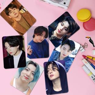 Niki Enterprises 22.86 cm BTS Jungkook Photocards Version (2) ( Set of 16 + 2) Reusable Sticker