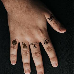 komstec All Finger Different Design Tattoo Temporary Tattoo For Male And Female Tattoo