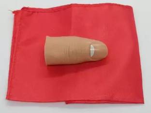 A SARKAR MAGIC SHOP THIN THUMB TIP WITH SILK MAGIC TRICK (GIRL / CHILDREN THUMB TIP) 1 Magic Tricks