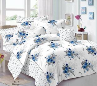 Roomesssentials 144 TC Cotton Double Printed Flat Bedsheet