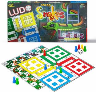 Shree Creations Ludo Snake and Ladder Deluxe Party & Fun Board Game