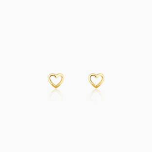 GIVA Sterling Silver Golden Charming Love Studs for women & girls with 925 stamped Zircon Sterling Silver Stud Earring