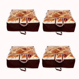 PRAHAN INTERNATIONAL Blanket Cover Large Size Premuim Quality 90 Gsm Metal Zipper Presents Non Woven Blanket Cover Transparent Pack of 4 AI_BR_04