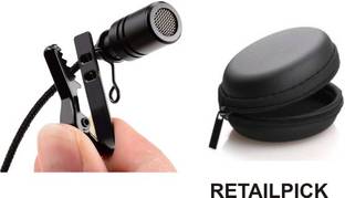 Retailpickup RKS : 0002 3.5mm collar mic Mini Singing and Recording 3.5mm Mic WITH Leather Pouch