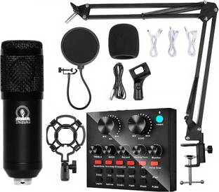 zhizuka BM800 Condenser Microphone with V8 Sound Card for Recording,Stream & Broadcast Microphone
