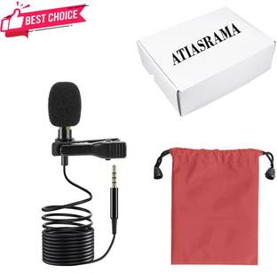 ATIASRAMA 3.5mm Clip Microphone Collar Mic with 1.5 Meter Cable for YouTube/Lectures Microphone