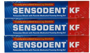 sensodent KF Medicated Foaming Dental Gel - 3 x 125g Packs Toothpaste