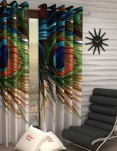 Home Sizzler 214 cm (7 ft) Door Polyester Room Darkening Curtain Single Curtain