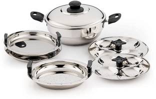 Pigeon Regal Plus 8 Multi Kadai Stainless Steel Induction & Standard Idli Maker