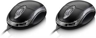 Elderbuy Optical Wired USB Mouse Pack Of 2 Wired Ambidextrous Optical Mouse