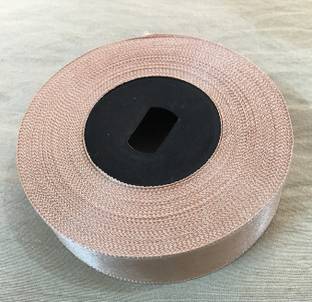 Bright Home Decor 1 Inch Light Peach Color Satin-18 Meter Beige Satin Ribbon