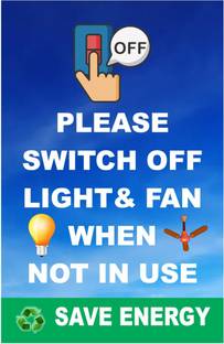 surmul 26.67 cm Please Switch Off When Not Use For Board Place, Electricity Place Self Adhesive Sticker