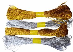 KHUSHA CREATION Golden & Silver Jute Thread Twisted Rope for DIY ,Craft Projects and Decoration