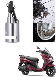 Znee Smart Heavy Duty Disc Brake Lock Anti Theft Stainless Steel 7mm Pin Wheel Locking Lock for Bike and Motorcycle (Chrome)_Disk_Round_Lock_For Suzuki Burgman Street Disc Lock