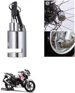Znee Smart Heavy Duty Disc Brake Lock Anti Theft Stainless Steel 7mm Pin Wheel Locking Lock for Bike and Motorcycle (Chrome)_Disk_Round_Lock_For TVS Apache Disc Lock