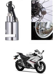 Znee Smart Heavy Duty Disc Brake Lock Anti Theft Stainless Steel 7mm Pin Wheel Locking Lock for Bike and Motorcycle (Chrome)_Disk_Round_Lock_For Yamaha R15 V4 Disc Lock