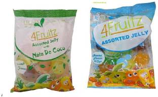 4Fruitz Assorted Nata&Assorted Jelly300gm(Pack of 2)Imported Assorted Jelly Candy