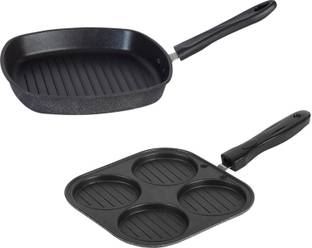 Flipkart SmartBuy 4 cavity Uttpama Multi Snack Maker and Tawa With Grill pan Non-Stick Coated Cookware Set